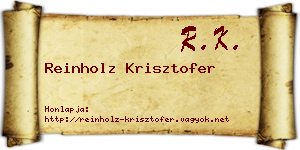 Reinholz Krisztofer névjegykártya